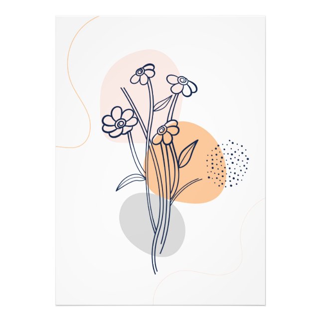 Botanic flower line art photo print (Front)