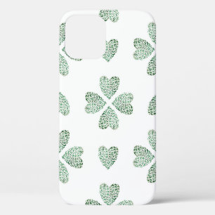 Botanic green ornament, seamless watercolor patter iPhone 12 case