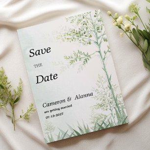 Botanic greenery leaf floral rustic Save the Date  Invitation
