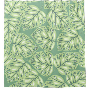 Botanic jungle seamless pattern in pastel green co