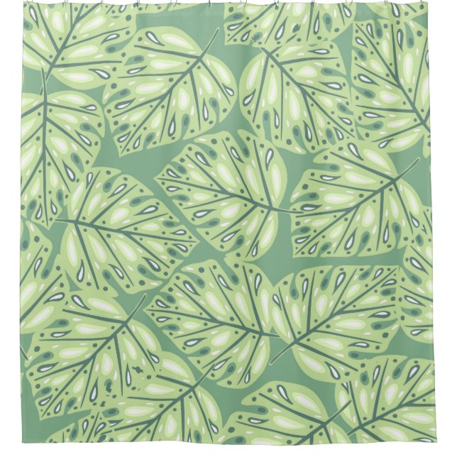 Botanic jungle seamless pattern in pastel green co (Front)