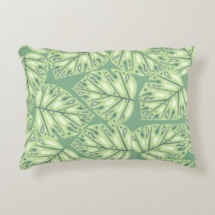 Botanic jungle seamless pattern in pastel green co accent pillow