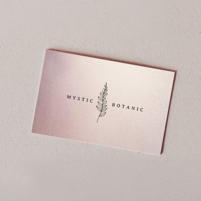 Botanic Leaf I Chic Blush Pink Rose Gold Foil  Business Card (Creator Uploaded)