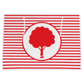 Botanic Red Stripes Tree Gift Bag