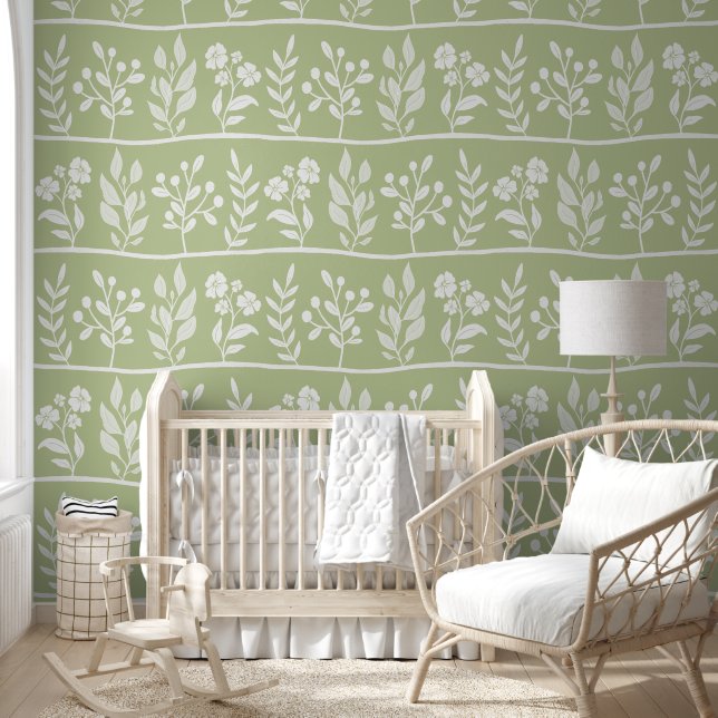 Botanic Rhapsody Cute Floral Silhouette Botanical Wallpaper (Kids)