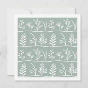 Botanic Serenade Soft Sage Minimalist Silhouettes Card