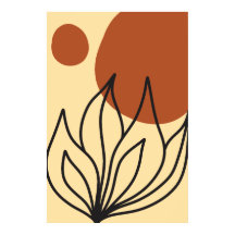 Botanic Symmetry Abstract line Art Wall Prints