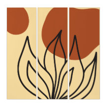 Botanic Symmetry Abstract  Line Art Wall Prints