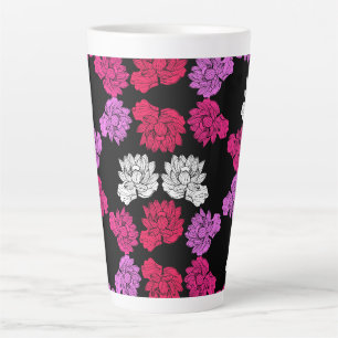 Botanic Water lily Fabric Print Latte Mug