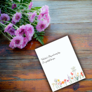 Botanic watercolor wildflowers holiday card