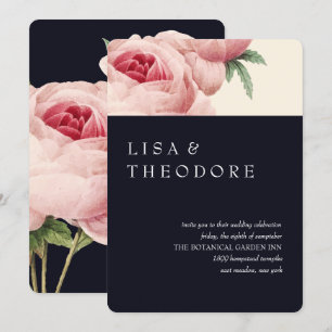 Botanica   Blue Vintage  Wedding Invitation