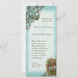 Botanica Faire-part de mariage - Aqua Blue