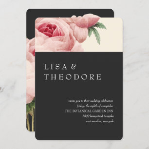 Botanica   Grey Vintage  Wedding Invitation