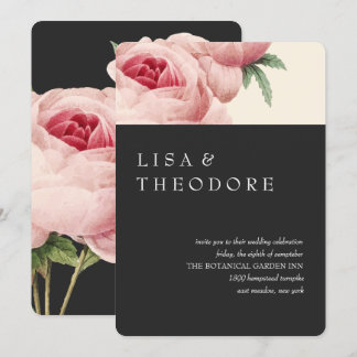 Botanica | Grey Vintage Wedding Invitation