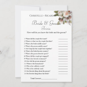 Botanica lbride trivia bridal shower game Card