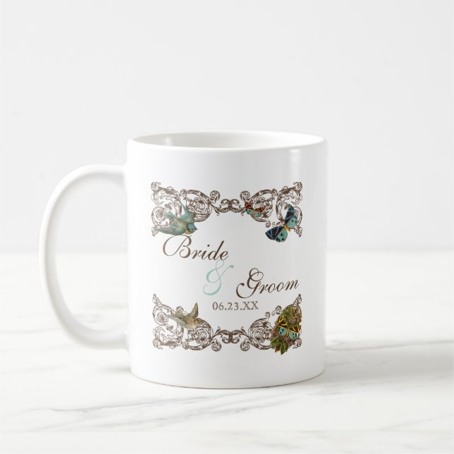 Botanica Wedding Ensemble, Personalized Coffee Mug (Left)