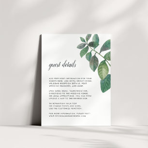 Botanica Wedding Guest Details Card