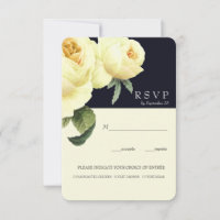 Botanica | Yellow blue  Wedding RSVP meal option