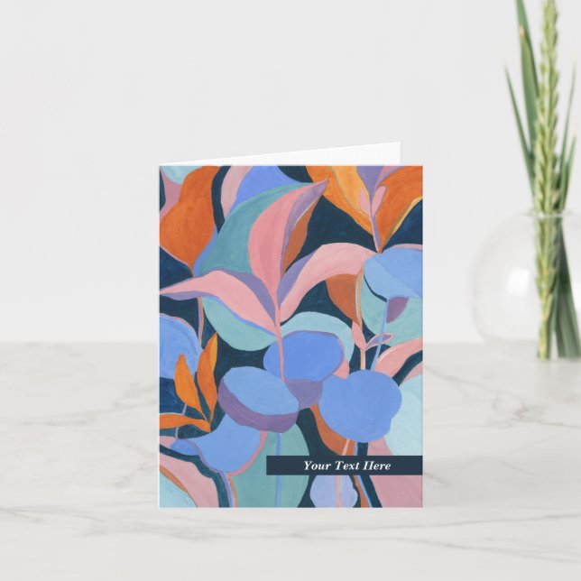 Botanical Abstract Art Custom Greeting Card (Front)