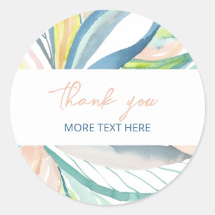 Botanical Abstract Art Custom Thank you Classic Round Sticker