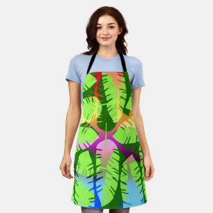 BOTANICAL ABSTRACT BANANA LEAVES APRON