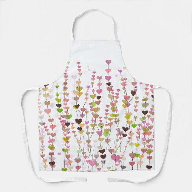 Botanical Abstract Blooming Heart Apron (Front)