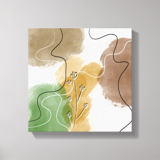 Botanical Abtract Earth Tone Canvas Print (Front)