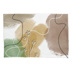 Botanical Abtract Earth Tone Pillowcase