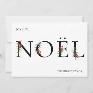Botanical Adorned NOEL Flat Holiday Card