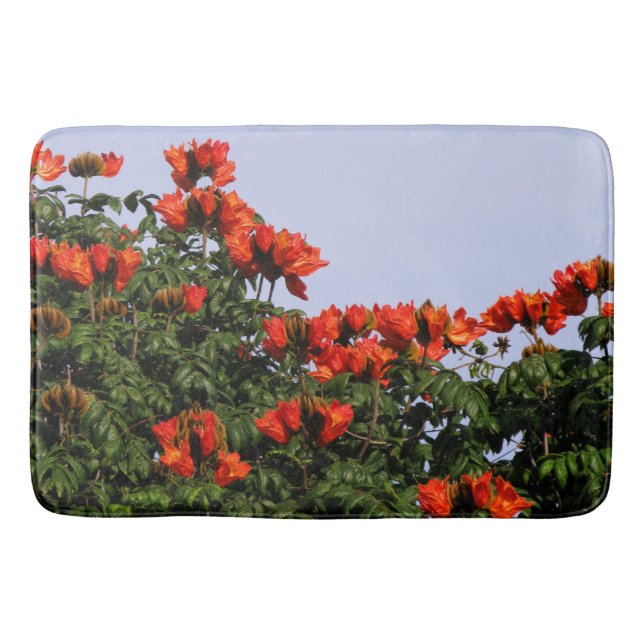 Botanical African Tulip Tree Bath Mat (Front)