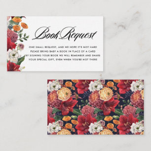 Botanical Amaryllis Baby Shower Book Request Enclosure Card