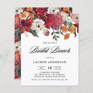 Botanical Amaryllis Bridal Brunch Invitation