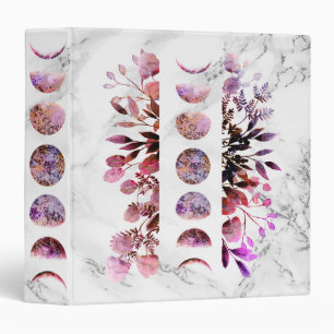 Botanical Amethyst Opal Moon Phases Binder