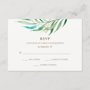 Botanical and Copper Geometric Wedding RSVP