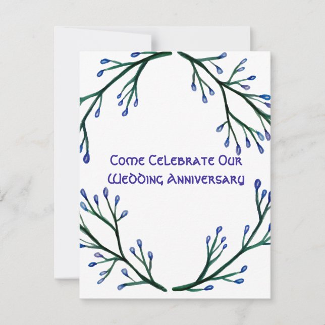 Botanical Anniversary Invitations (Front)