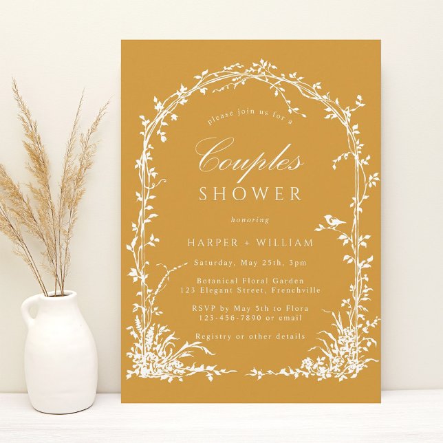 Botanical Arch Garden Amber Couples Shower Invitation (Creator Uploaded)