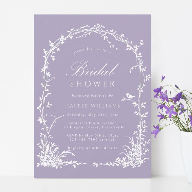 Botanical Arch Garden Lavender Bridal Shower Invitation (Creator Uploaded)