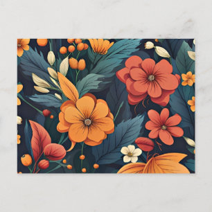 Botanical art, beautiful floral pattern, postcard