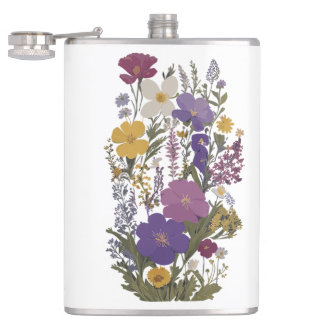 Botanical Art Hip Flask