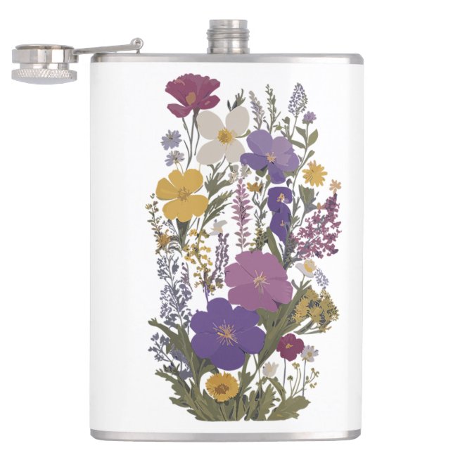 Botanical Art Hip Flask (Opened)