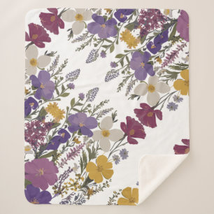 Botanical Art Sherpa Blanket