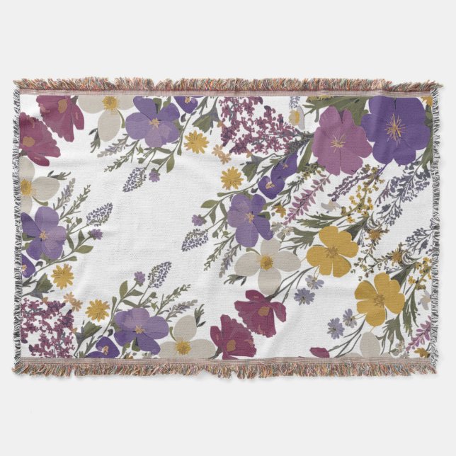 Botanical Art Throw Blanket (Front)