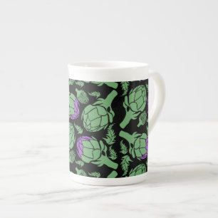 Botanical Artichoke Art Home Decor Bone China Mug