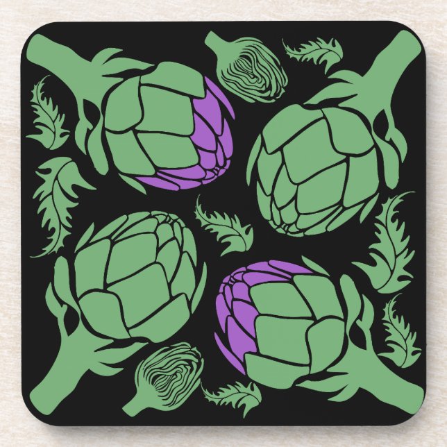 Botanical Artichoke Art Home Decor Coaster (Front)