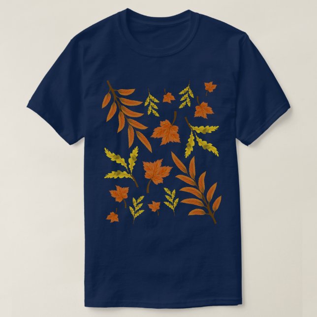 Botanical Autumn Leaves Wildlife Nature Fall T-Shirt (Design Front)