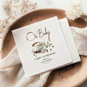 Botanical Baby is Brewing' Coffee Baby Shower Napkin