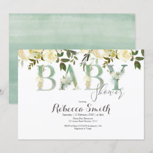 Botanical Baby Shower Invitation whimsical