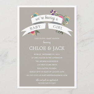 BOTANICAL BANNER   BABY SHOWER INVITATION