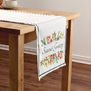 Botanical banner custom holiday  short table runne runner