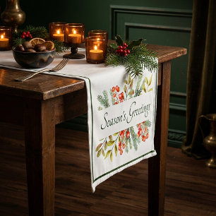 Botanical banner custom holiday short table runne runner